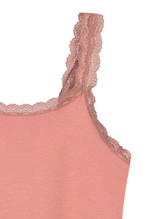 Pink Women's Tank Top with Spaghetti Strap