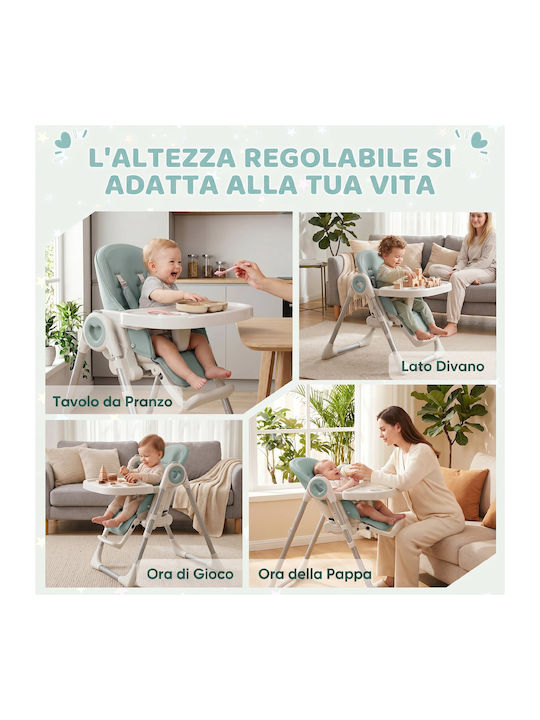 Aiyaplay Foldable Baby Highchair with Adjustable Height Green