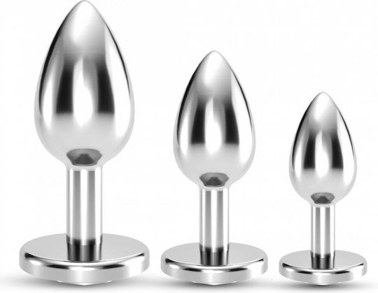 Crushious Bijou Analspielzeug Set Klein Silber 3 Stück