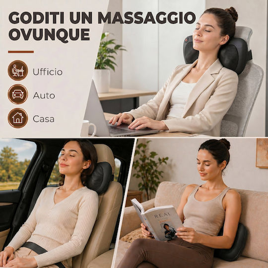HomCom Shiatsu Massage Pillow for Neck & Back with Infrared Heat Black