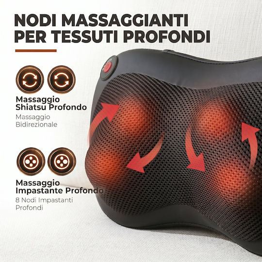 HomCom Shiatsu Massage Pillow for Neck & Back with Infrared Heat Black