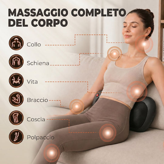 HomCom Shiatsu Massage Pillow for Neck & Back with Infrared Heat Black