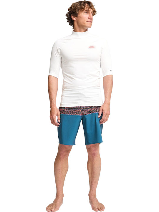 Billabong Мъжка Къс Ръкав Слънцезащитна Блуза Бяла