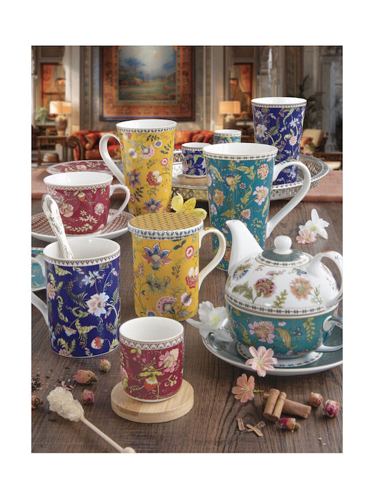 Easylife Magie D'orient Lila Tasse aus Porzellan mit Deckel 350ml Verschiedene Designs oder Farben oder personalisiert