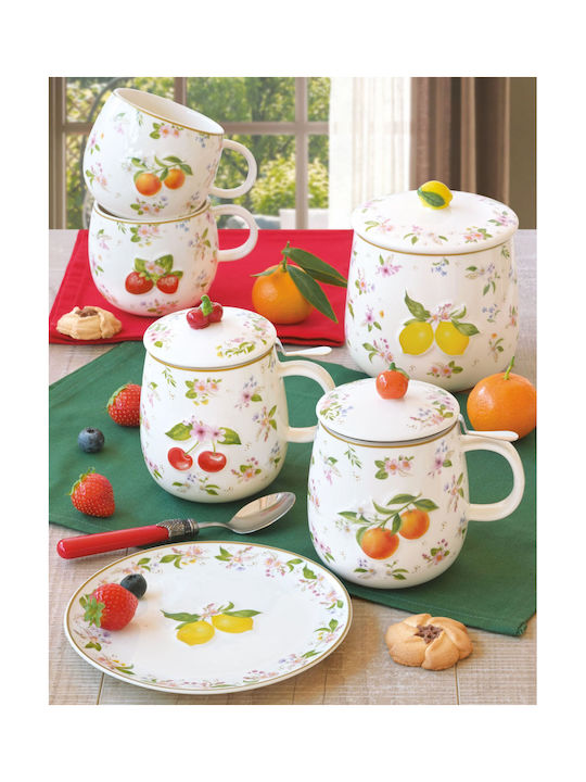 Easylife Fancy Fruit Κούπα από Πορσελάνη σε Διάφορα Σχέδια Πορτοκαλί 400ml (Διάφορα Σχέδια)