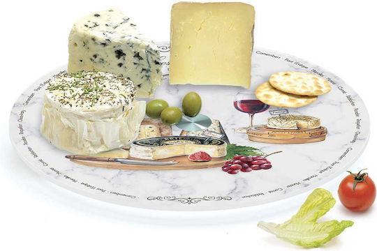 Easylife Les Fromages Piata De Servire Din Sticlă Multicolor 32x32cm