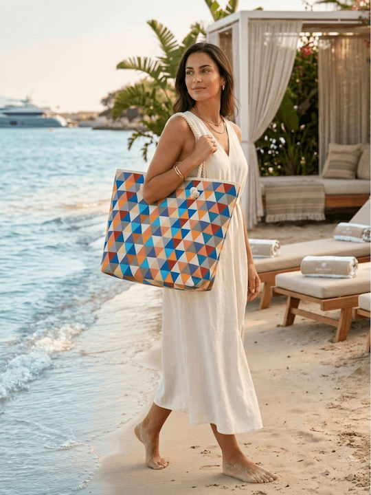 Geantă De Plajă Din Material Textil Multicoloră