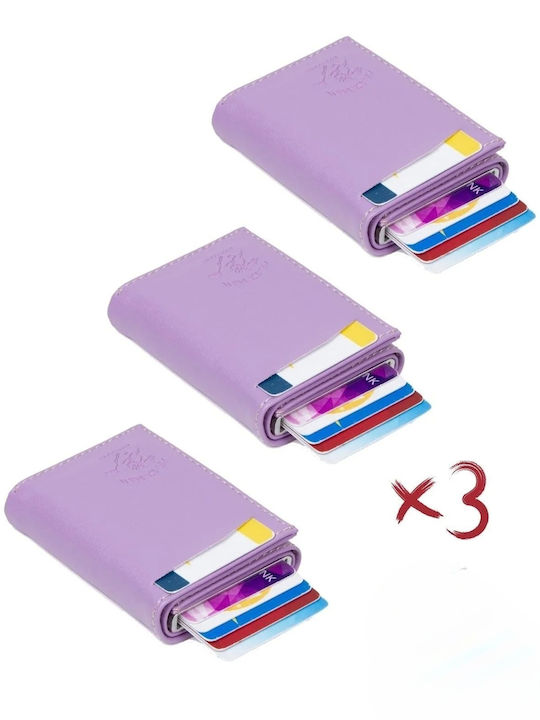 Комплект Мъжки портфейл с RFID Лилав