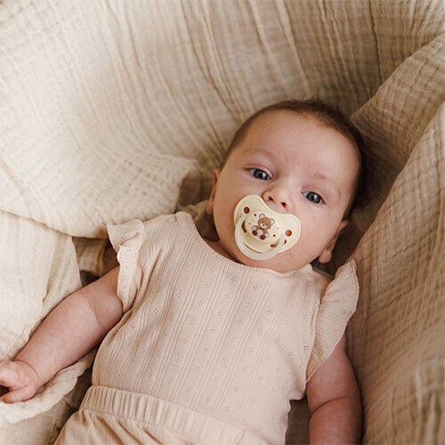 Babyono Πιπίλα Σιλικόνης Νυκτός Λευκό για 0-6 μηνών