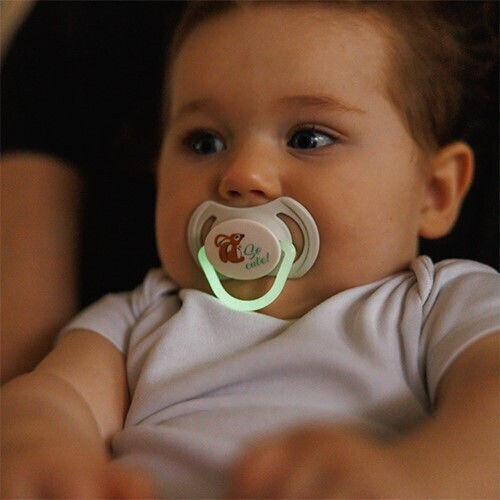 Babyono Night Silicone Pacifier White for 6-18 Months