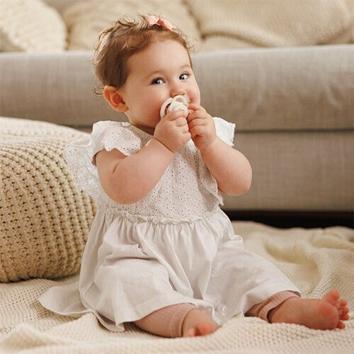 Babyono Night Silicone Pacifier White for 6-18 Months