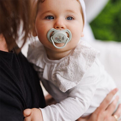 Babyono Night Silicone Pacifier White for 6-18 Months