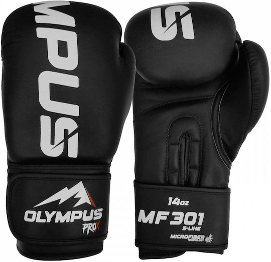 Olympus Sport Boxing Gloves Leather Competition Black