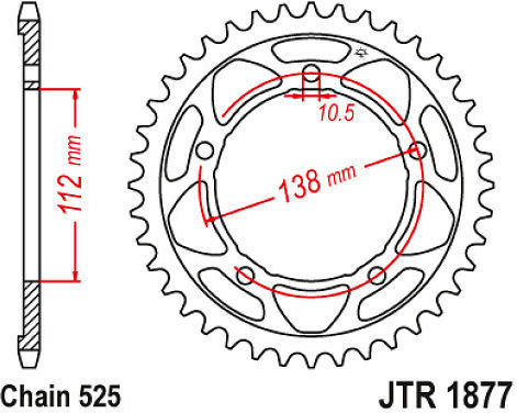 Rear Sprocket Mt 09/Tracer 21-24 Jt Jtr1877.45zbk 525 Black