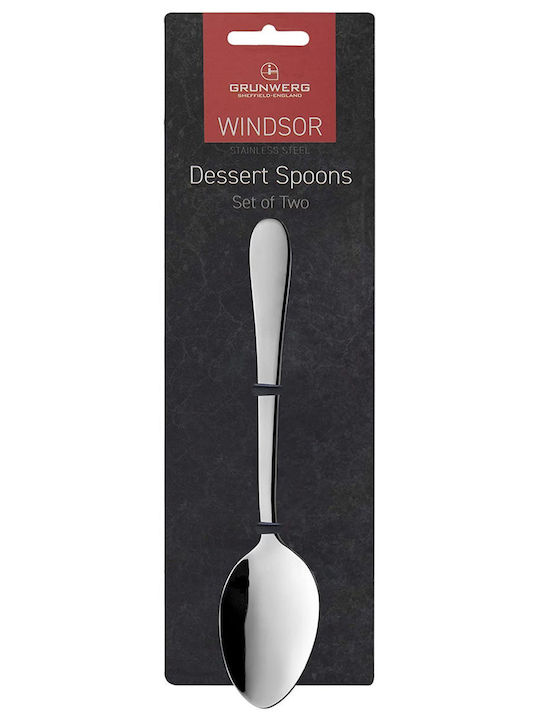 Grunwerg Windsor Set Linguri Desert / Înghețată Oțel Inoxidabil Argintii 18.5cm 2 Bucăți