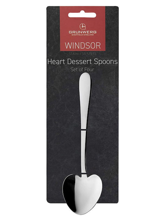 Grunwerg Windsor Dessert / Eiscreme Löffel Rostfreier Stahl Silber 16cm 4 Stück