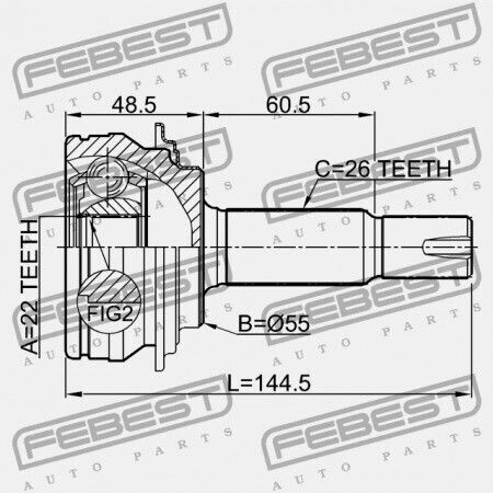 Febest Externer Verbindung Toyota Yaris NCP9 2005.08-2011.07 Gr 43460-59316