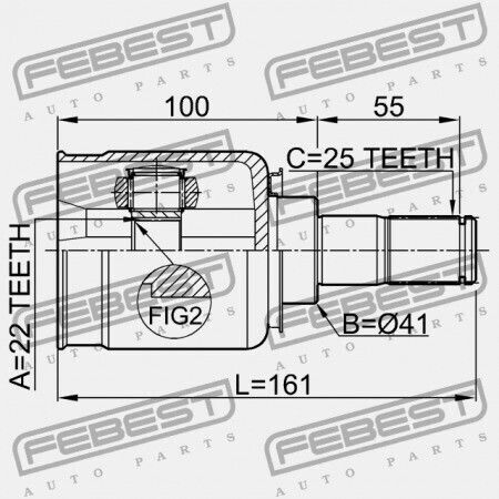 Febest Innenverbindung Kia Ceed 06 2006 Gen 49592-1h010