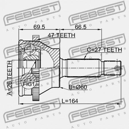 Febest Externer Verbindung Hyundai Sonata 02 2002 Gen 49508-38k00