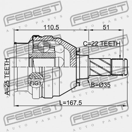 Febest Opel Astra H 2004-2010 Innenverbindung 0374431