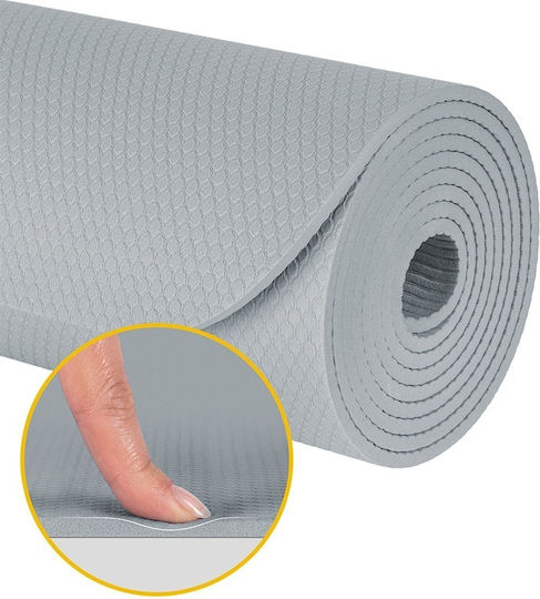 Rebel Active Στρώμα Γυμναστικής Yoga Γκρι (183x61cm)