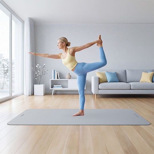 Rebel Active Στρώμα Γυμναστικής Yoga Γκρι (200x90cm)