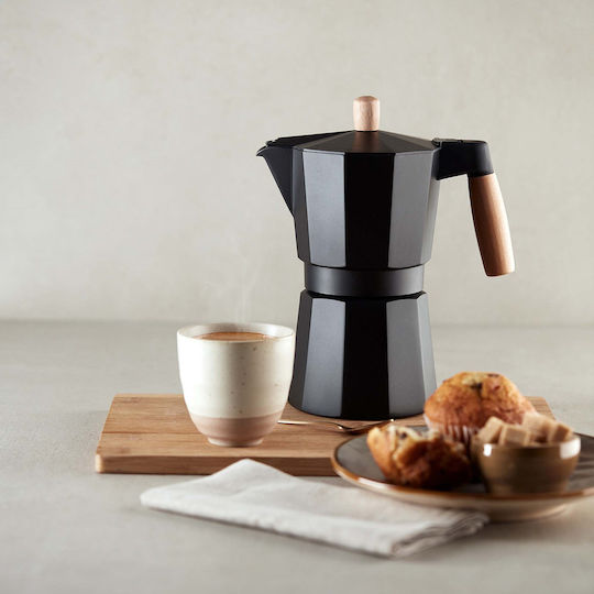 Bra Cafetieră Pentru Plită Espresso Inox Neagră