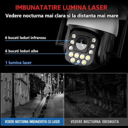 Taggo TAGGO-PRO50-99X-4G Cameră de Supraveghere IP 4G Full HD+ 5MP Impermeabilă cu Comunicare Bidirecțională