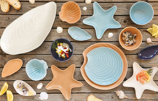Easy-Life Coquillages Azur Ορντεβιέρα από Πορσελάνη Ø37xY33cm