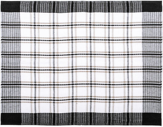 Tiseco Honey Waffle Kitchen Towel Made Of 100% Cotton In Black Colour 50x70cm 4 Pieces