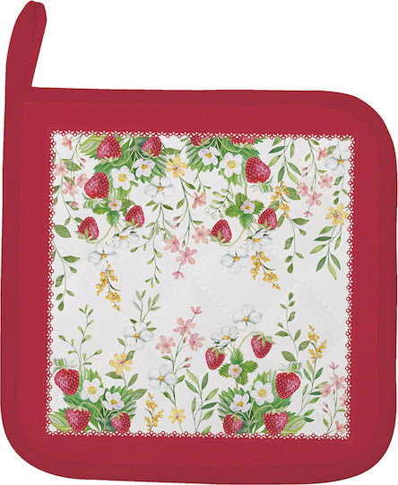 Easylife Jardin Des Fraises Oven Mitt And Pot Holder Set Fabric