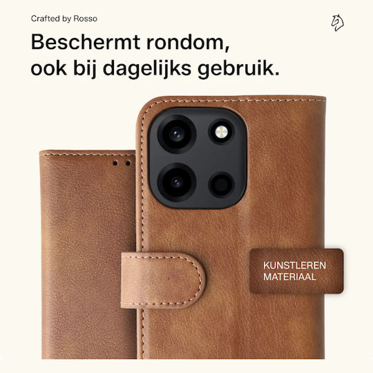 Rosso Element Pu Brieftasche Synthetisches Leder Braune (OnePlus Nord 6)