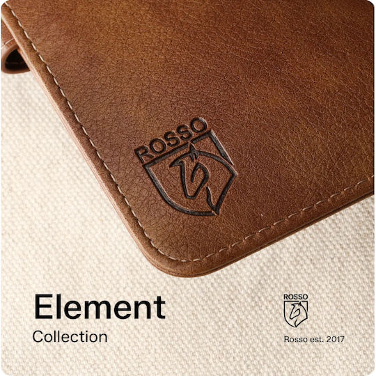 Rosso Element Pu Brieftasche Synthetisches Leder Braune (OnePlus Nord 6)