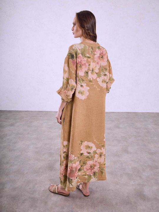 Celestino Rochie Maxi Din In Loose Fit Cămilă