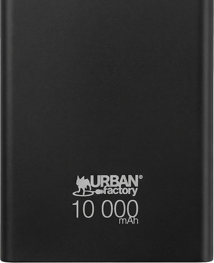 Urban Factory Външна Батерия 10000mAh с 2 USB-A Изходни Порта и USB-C Изходен Порт Черна