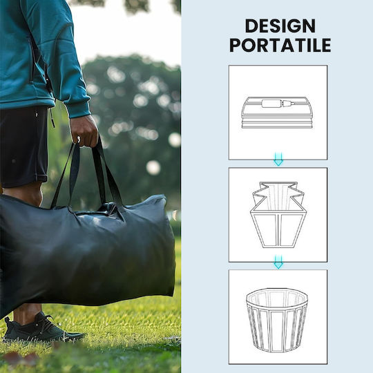 Outsunny Ice Bath 280L Athletes Cover Pump Ø78x71 Cm Black 848-079V00BK
