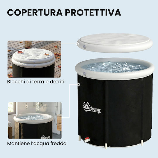 Outsunny Ice Bath 280L Athletes Cover Pump Ø78x71 Cm Black 848-079V00BK