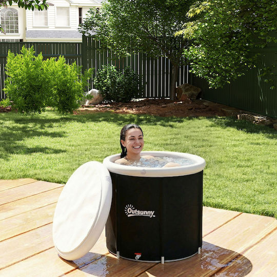 Outsunny Ice Bath 280L Athletes Cover Pump Ø78x71 Cm Black 848-079V00BK
