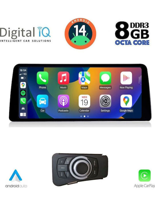 Digital IQ Car Audio System for BMW Series 3 2005-2012 Bluetooth USB AUX WiFi GPS Apple CarPlay Android Auto with 12.3" Touch Screen