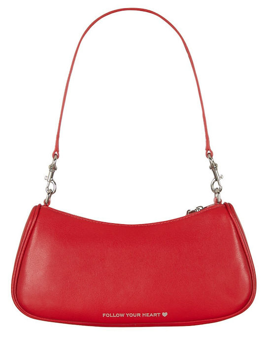 Leder Damen Schultertasche Rote