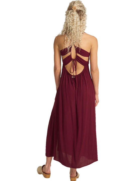 Rochie De Vară Maxi Cranberry Burgundy