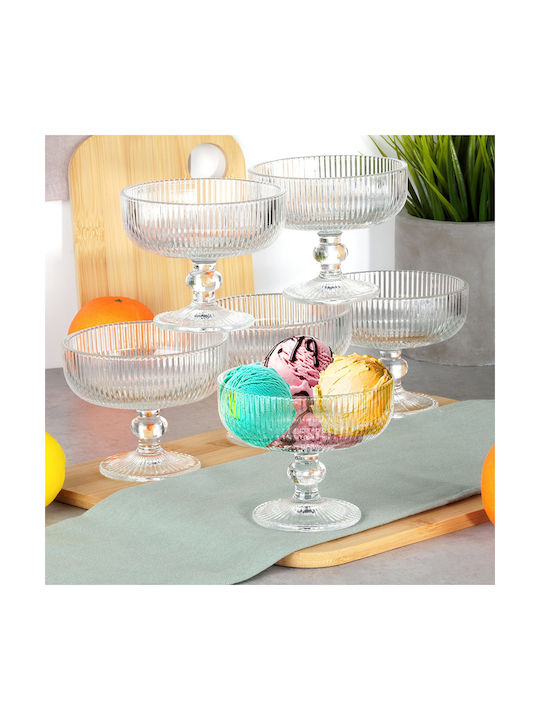 Vilde Vilde Servierschalen Eiscreme Rund Glas Transparent mit Durchmesser 12cm 6Stücke