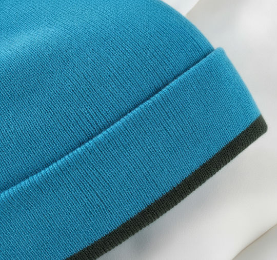 Beanie Unisex Wendbar Beanie Gestrickt Aqua/Grey