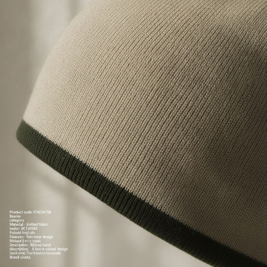 Beanie Männer Wendbar Beanie Gestrickt Stone/Olive