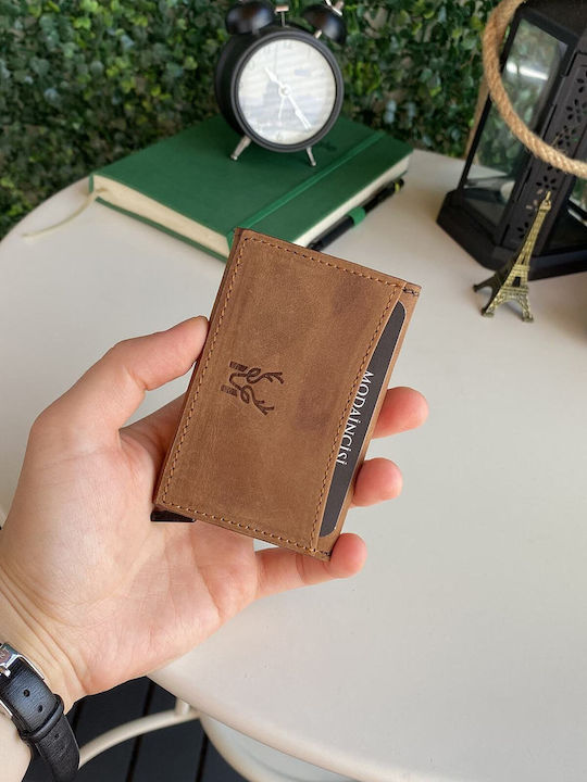 Кожен Мъжки Портфейл за Карти с RFID Черен