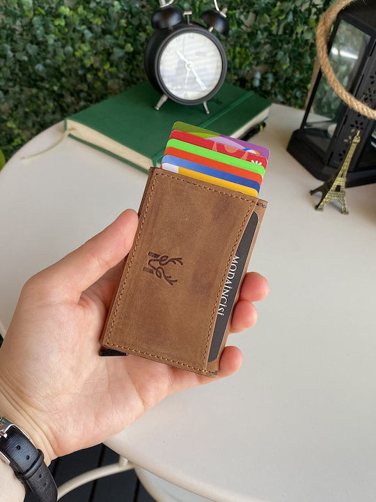 Кожен Мъжки Портфейл за Карти с RFID Черен