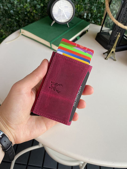 Кожен Мъжки Портфейл за Карти с RFID Черен