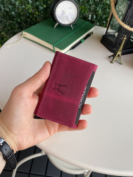 Мъжки Кожен Портфейл за Карти с RFID Черен