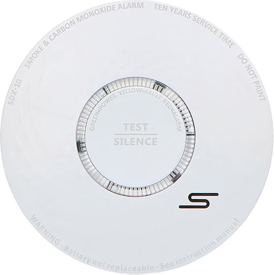 Alecto Smoke Carbon Monoxide Detector 2 In 1 10-year Battery Life White