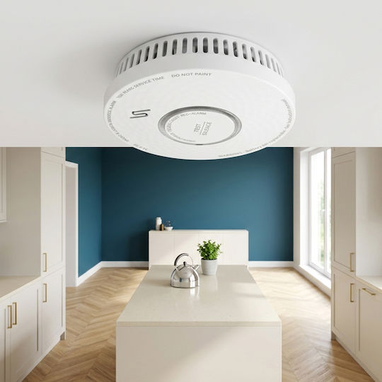 Alecto Smoke Carbon Monoxide Detector 2 In 1 10-year Battery Life White